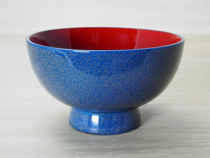 青森工芸品　津軽塗　綺麗な深い青色　特大菓子皿　円形直径33㎝　即購入OK！